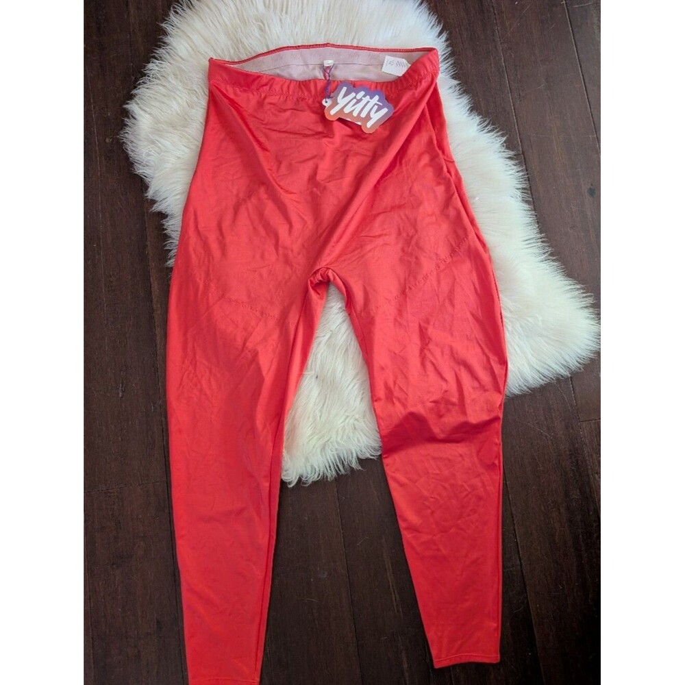 NWT NEW YITTY Headliner Shaping High Waist Coral Red Pink Leggings 1X